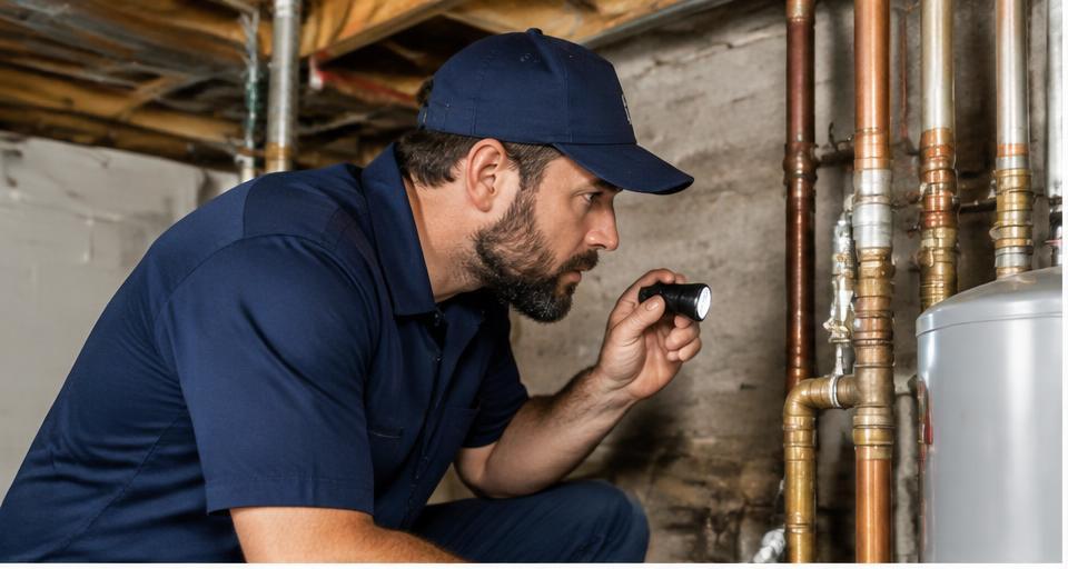 Professional inspection of residential plumbing